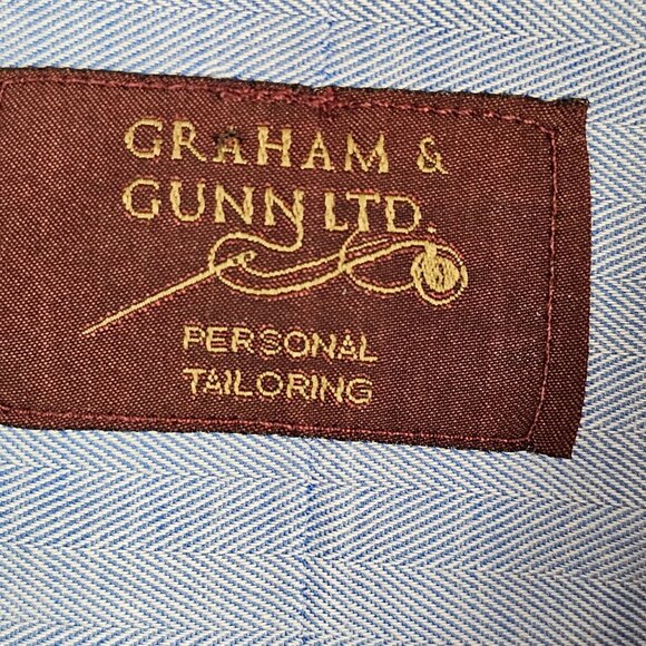 Graham & Gunn Men S* Dress Shirt Light Blue Business Casual Modest Neutral Shirt - Picture 2 of 16